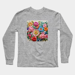 Embroidery floral Long Sleeve T-Shirt